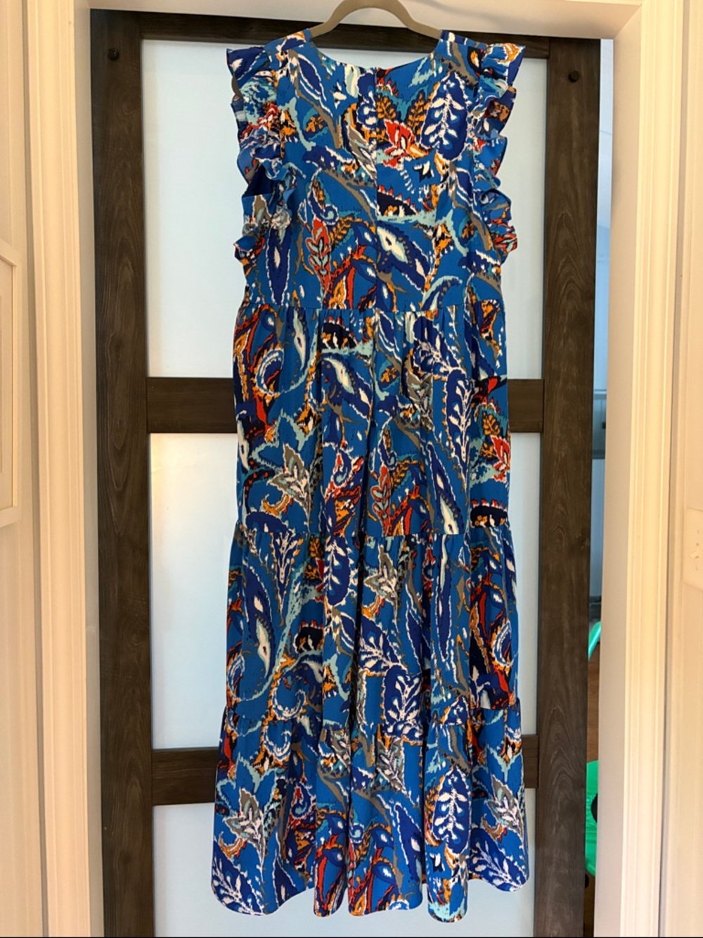Jade Blue Floral Ruffle Maxi Dress - Picture 3 of 3